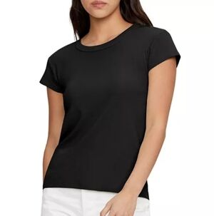 Michael Stars Short-Sleeve Crewneck Cotton Tee Black One Size